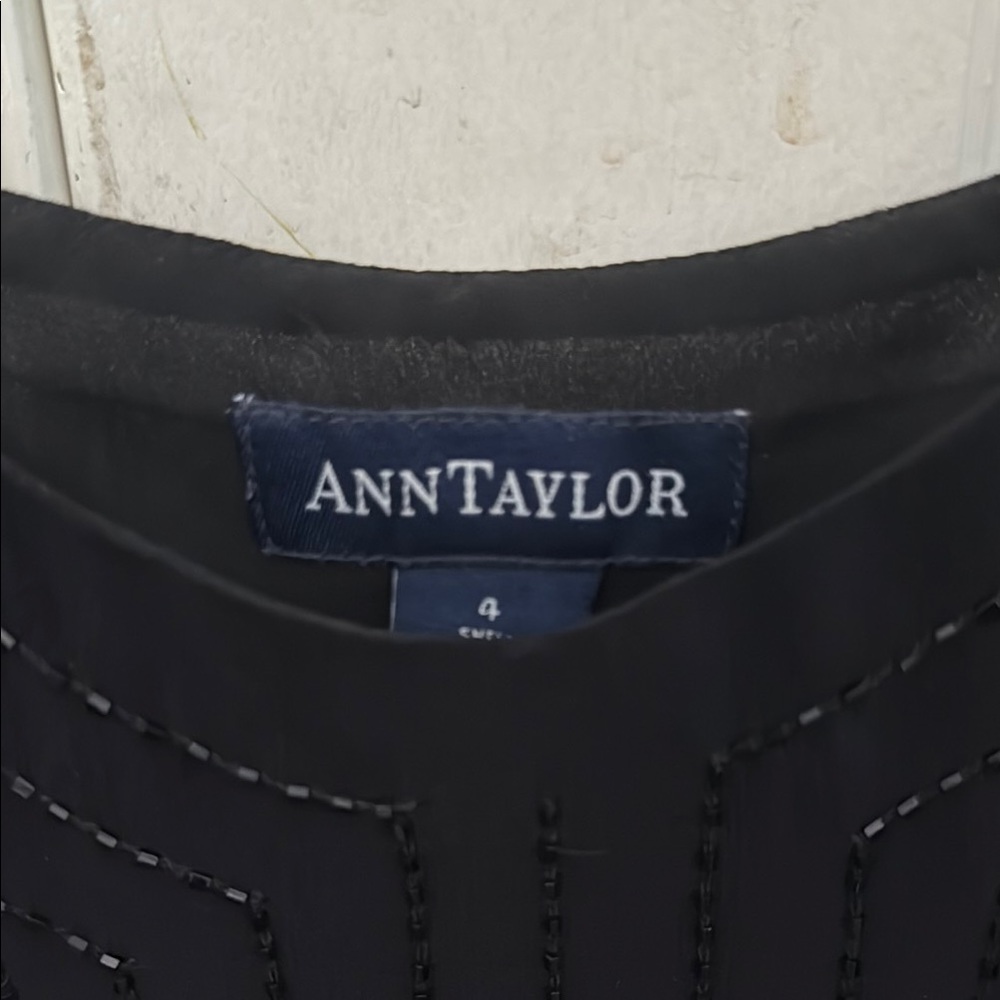 Ann Taylor Black Sequin Fitted Camisole - Picture 2 of 3